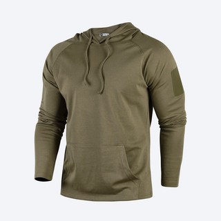 [밀리브로] 컴포트 풀오버 USA Fit 후드티 카키 - 간부 군인 군대 등산복 머슬핏 전술용 아웃도어 등산 운동 기능성