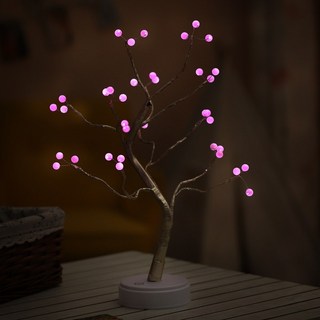 北歐創意樹枝LED彩燈/裝飾房間臥室佈置燈串/幸福小組佈置, 粉色36燈珍珠樹燈, 1個