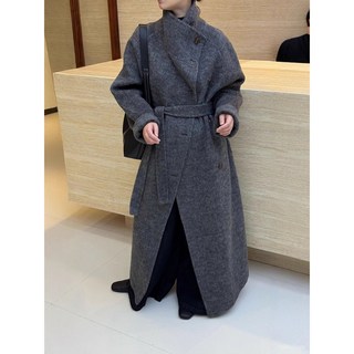 立領加厚蘇麗款雙麵羊毛大衣，腰帶大長款，藏肉保暖毛呢外套，台灣出貨