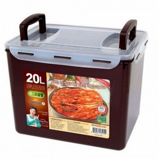 저스트딜 갈색 쿨맥시 직사각 김치통 20L 밀폐 용기 반찬통세트, 1개, 1ml