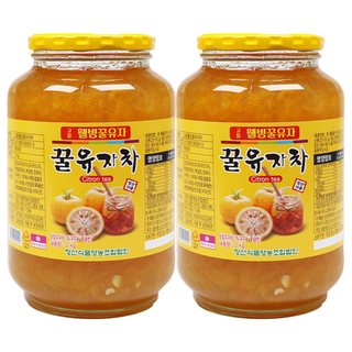 자연톡 꿀 유자차 유자청 고흥 웰빙 전통차, 2kg, 2개입, 1개