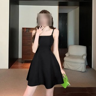 해피유통 여성 모던 멜빵 스커트 스퀘어넥 A라인 원피스 jhXG18