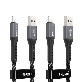 슌키 1+1 USB A to 라이트닝 8핀 고속충전 케이블, 0.5m, 4개