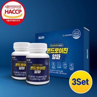 haccp 식약처 인증 콘드로이친 정 1200 보스웰리아 상어연골 칼슘 추출물 분말 가루 저분자 어골칼슘 동결건조 녹색입홍합 해조칼슘 우슬 히알루론산 효능, 3개, 180정