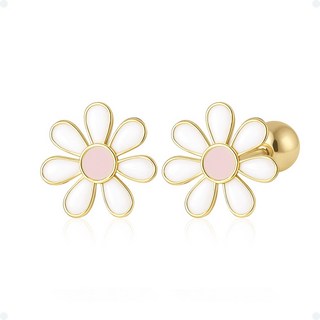 쥬넬 14KGF 큐트 화이트 데이지 피어싱