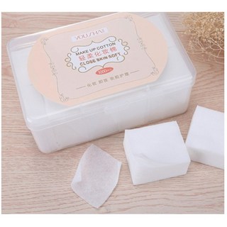【喵喵 】加厚化妝棉 222片 化妝棉 化粧棉 厚款化妝棉 卸妝棉 美甲卸裝 卸指甲油 敷臉 敷面 敷臉化妝, 1個, 1000片超薄化妝棉+收納盒