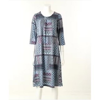 와코루 폴리스판 기하학 나염 간절기용 이지웨어 원피스와 하 WGN375WWPA375WP 2776433