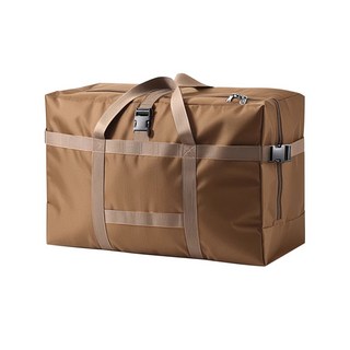 【GS 3C】超大容量行李袋 - 可託運防水牛津布旅行包 手提搬家收納露營袋 - 加厚耐重可摺疊, 卡其, 1個