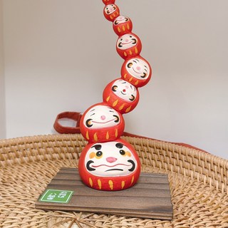 【Eze Art Deco】台灣現貨 日本達摩幸運擺飾 達摩 不倒翁 招福 開運 祈福 御守 日式雜貨 招財, 日本8轉達摩(含木座)