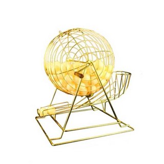 수동 번호추첨기 철제 케이지 파워볼 오락기 게임기, 황금 빙고 케이지 + 주황색 숫자 1-100, 1개