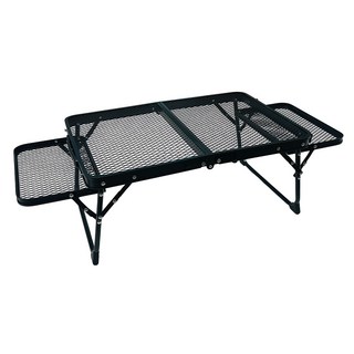 SPF鋼網鋁合金折疊桌(小) 兩側延伸款 輕巧便攜，露營野餐必備, 黑色