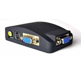 AV / BNC 轉 VGA 視頻轉換器 電視轉電腦 S端子 監視 DVD 機上盒，即插即用，多種解析度支援, 1個, AV TO VGA