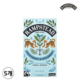 햄스테드 페퍼민트 앤 스피어민트, 1.5g, 20개입, 5개