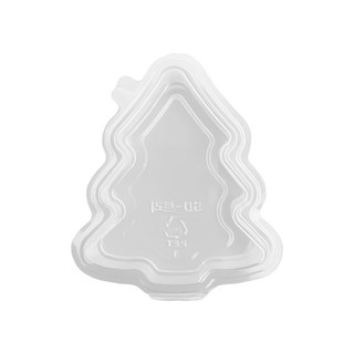 더기프트랩 크리스마스 트리모양 투명용기 / 어린이집 홈파티 성탄절 선물 쿠키통, 60개