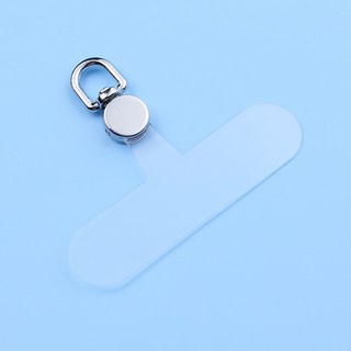 360度可旋式手機掛繩夾片 手機夾片 掛繩夾片 掛繩墊片, 透明-銀頭(軟膠), 1個