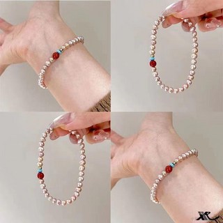 桃園出貨 輕奢珍珠ins手鍊女夏小衆精緻閨蜜新款時尚甜美高級百搭閨蜜手串