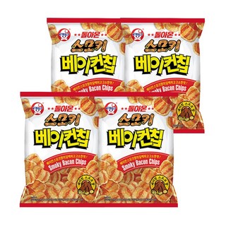 빙그레 스모키베이컨칩 70g 봉지과자 베이컨과자, 4개