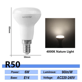 1-20Pcs LED 목욕 전구 램프 E27 E14 버섯 R50 R63 R80 220V 6W 10W 12W 비 스트로브 따뜻한 차가운 빛 ERP, 04 R50 4000K, 01 20 pcs, 01 AC220V-240V