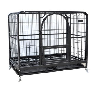 【彬彬小舖】 台灣現貨『加粗鐵籠-多種尺寸』 豪華天窗加固雙門寵物籠 狗籠 狗柵欄 寵物籠 大型狗籠 籠子 貓籠狗籠, 1個, 狗籠XXL(黑色)
