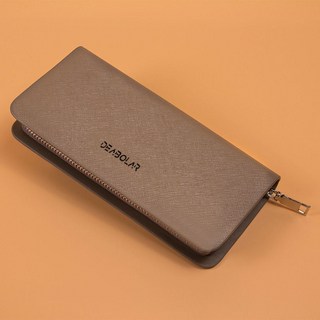 耐磨防刮手拿包 極簡質感 十字紋耐磨設計 大容量 多卡位設計 多功能商務手包 男生錢包, 卡其色