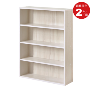 HOPMA 開放式漫畫收納書櫃 60x15x83.5cm 淺橡木色 2入組, 白櫻桃