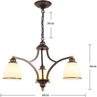 雨果燈飾 古典吊燈 黑色餐吊燈 簡約客廳主燈 挑高臥室燈 歐式復古吊鏈燈, 3燈