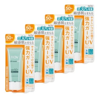 娜芙 NOV 防曬隔離霜 EX SPF50 40g 增量版-純物理防水海洋友善, 1個, 40g增量版x4條