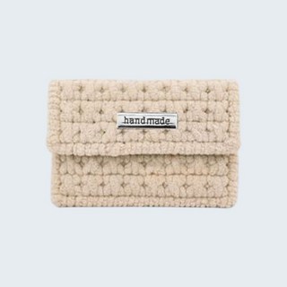 네트공예 DIY 세트 - 카드 지갑 만들기 망스티치 재료 덮개형_handmade 직사각(소) 실버 팬던트, 3. P-12 연 베이지, 1세트