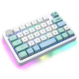 항공배송 MK40 게이밍 기계식 키보드 RGB 저소음 유선 블루투스 38키 한손키보드 왼손 매크로 프로그래밍 사무실, 오렌지축, 청축 38개의 키 공식 표준, 유선 + 블루투스 듀얼 모드 커비 모델