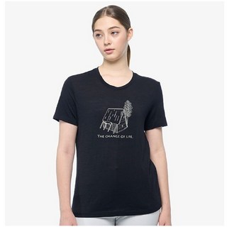 Wildland 荒野 女款美麗諾羊毛印花短袖圓領衫