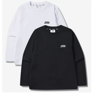 지프 JEEP 키즈 아동 어린이 긴팔 티셔츠 남녀공용 1+1 화이트 블랙 2팩