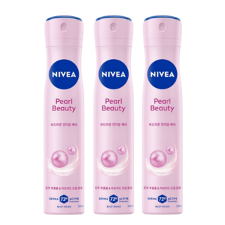 니베아 스프레이 펄 앤 뷰티 데오드란트, 200ml, 200ml, 3개