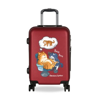 美國探險家可愛貓咪圖案登機箱63G，輕巧耐用，時尚旅行必備