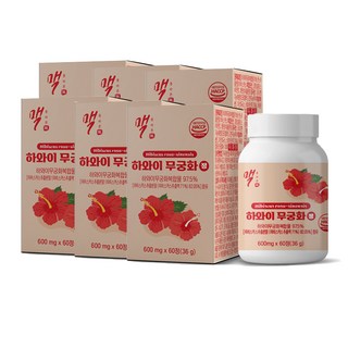 올바른맥 하와이 무궁화 정 600mg x 60정 히비스커스 고함량 체중관리 다이어트 체지방 감소 식약처 HACCP, 6개