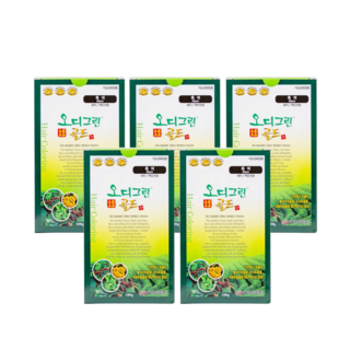 [정품] 오디그린 골드 새치 천연 염색약, 흑색, 5개