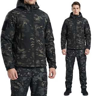 1+1 기모 겨울 고급 IX7 튼튼한 전술 바지 작업복 택티컬 등산 낚시 외출 방한 방풍 전술복, 밀리터리검정+밀리터리검정(기모)