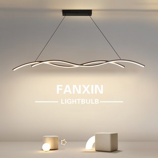 繁星燈飾 線條吊燈 創意北歐LED餐廳燈 餐吊燈 餐桌燈 廚房中島燈 客廳燈, 【A款】白色90cm,【無極調光】