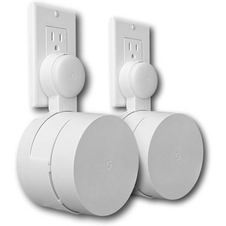 엑세스 포인트 와이파이 무선 wifi 구글 콘센트 홀더 마운트 2020년 신제품 – 현재 버전 원형 플러그 라우터와 비콘을 위한 가장 간단한 벽걸이 스탠드 브래킷 - 지저분한, White (2-pack), 2개