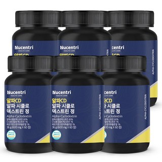 뉴센트리 알파CD 알파시클로덱스트린 알파사이클로덱스트린 알파시디 HACCP 식약청인증, 6개, 60정