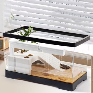 수족관어항 아크릴 어항 거북이 어항 수족관, 1개, 암흑색