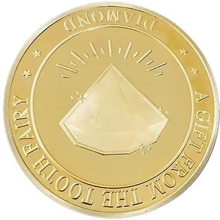 牙仙子金幣 星座金幣 鍍金紀念幣 兒童換牙禮物 許願幣 20款, 鑽石-牙仙子金幣, 1個