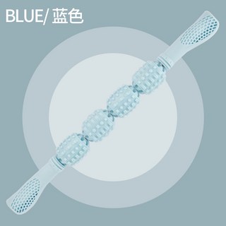 【台灣現貨】按摩狼牙棒 四輪 按摩滾筒 按摩滾輪 舒壓棍 按摩棒 按摩器 大小腿按摩 狼牙按摩棒 按摩槍 按摩, 1個, 狼牙按摩棒 海洋藍色