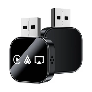 2026 신형 스마트 AI 박스 3 in 1 무선 카플레이 미러링크 안드로이드 오토 USB 동글 어댑터 유선 무선으로, 02 Black