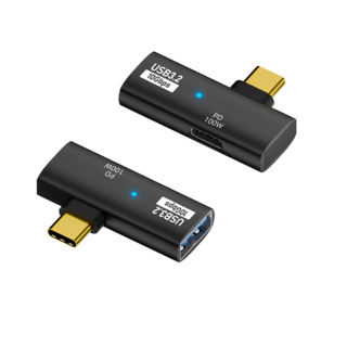 ibits MDD TypeC一分二 轉接頭 PD100W快充 OTG數據傳輸 USB3.2, OTG一分二 黑色, 1個, 37mm