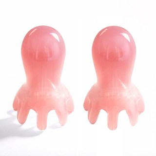 문꾹꾹 귀여운 문어 두피괄사 마사지기, 브라운+브라운, 2개