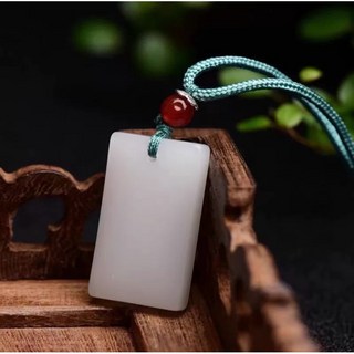 《泓潤》新疆 和田白玉 無事牌 吊牌 吊飾 小款 天然白玉 羊脂和田玉, 1個, 白色