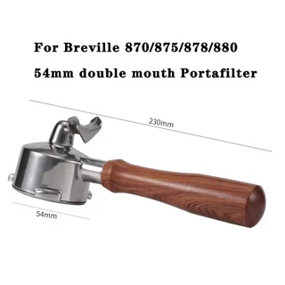 Breville 8 시리즈 더블 스파우트 핸들 필터 에스프레소 머신 바리스타 용품 54mm 스테인레스 스틸 커피 Po, 03 54mm double mouth-E