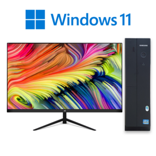 삼성 컴퓨터 본체 데스크탑 사무용 PC 모니터 포함 풀세트 윈도우11, i3-6100+27인치 풀세트, WIN11 Pro, 256GB, 8GB, 블랙