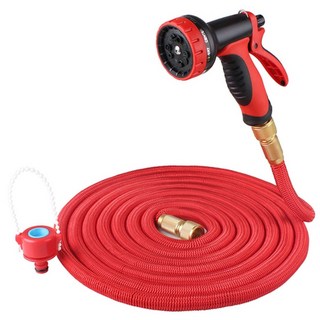 高壓彈力伸縮水管 Set 10公尺頂規款 10段式水槍 附防水束口袋, 紅色, 1條