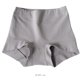 高腰純棉三角內褲，加大尺碼，舒適透氣, 灰色, XXXL